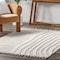 Nuloom Ianthe Abstract Stripes High-Low Tasseled Area Rug 8ft x 10ft KKGS06A-8010 - alternate 6